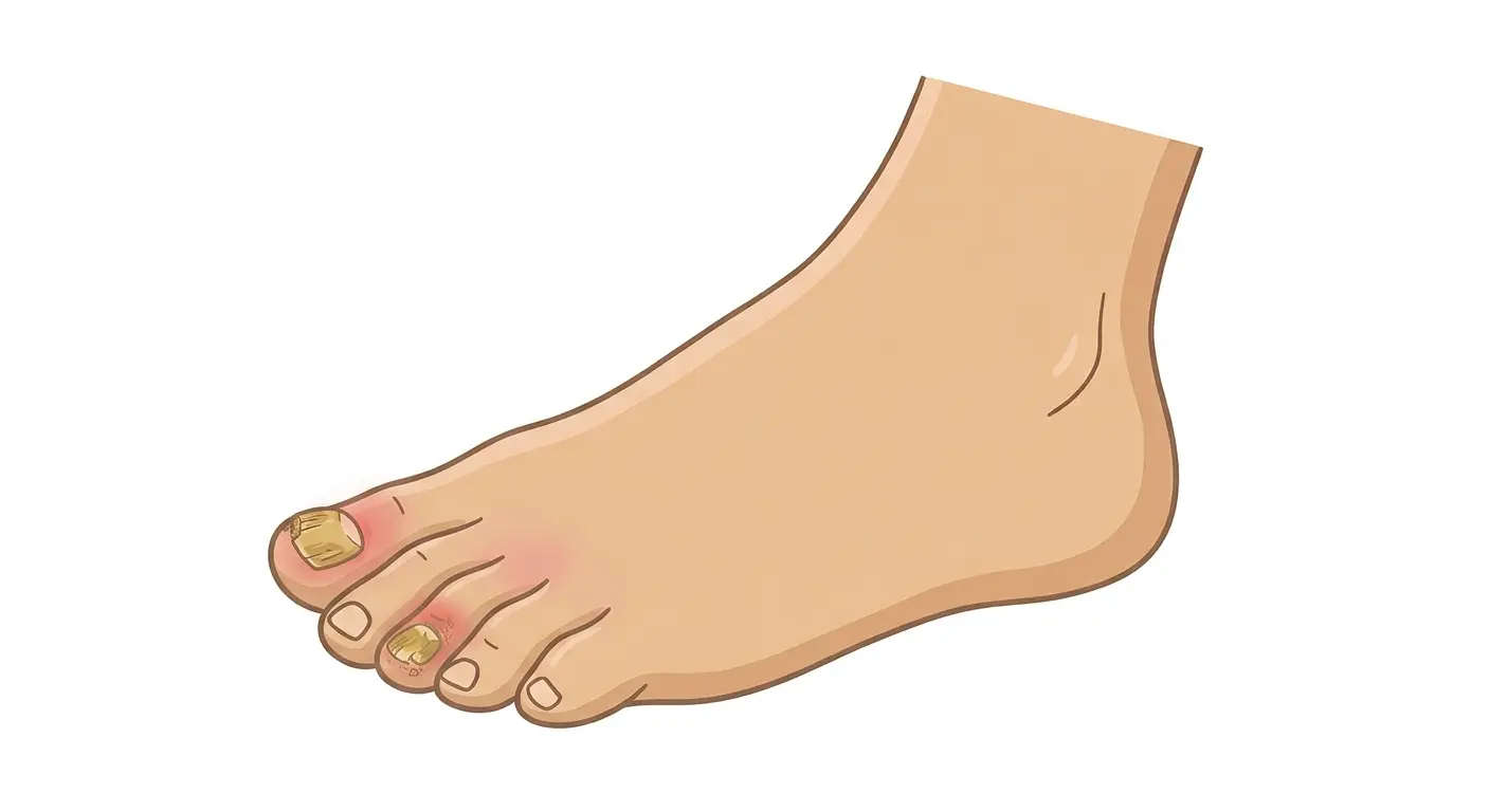 Illustration mycose de l'ongle